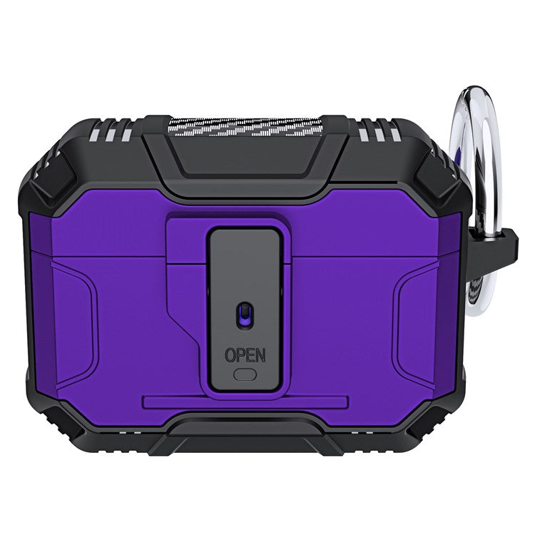 Earbuds Charging Case Protector for Apple AirPods Pro Headset Cover Soft TPU+PC Scratch Resistant Case - Purple