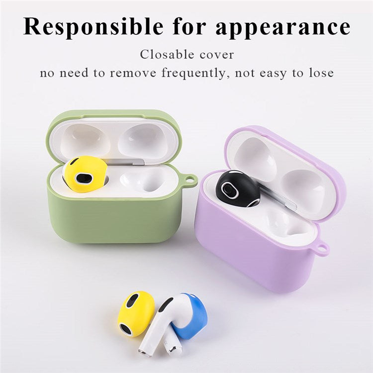 For Apple AirPods 3 3 Pairs Earbuds Anti-slip Silicone Cover Bluetooth Earphones Earmuffs Ear Tips - Light Purple / Dark Purple / Pink