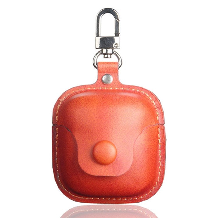 For JBL Tune 225TWS Crazy Horse Texture PU Leather Bluetooth Earphone Protective Case Anti-drop Anti-scratch Cover - Red