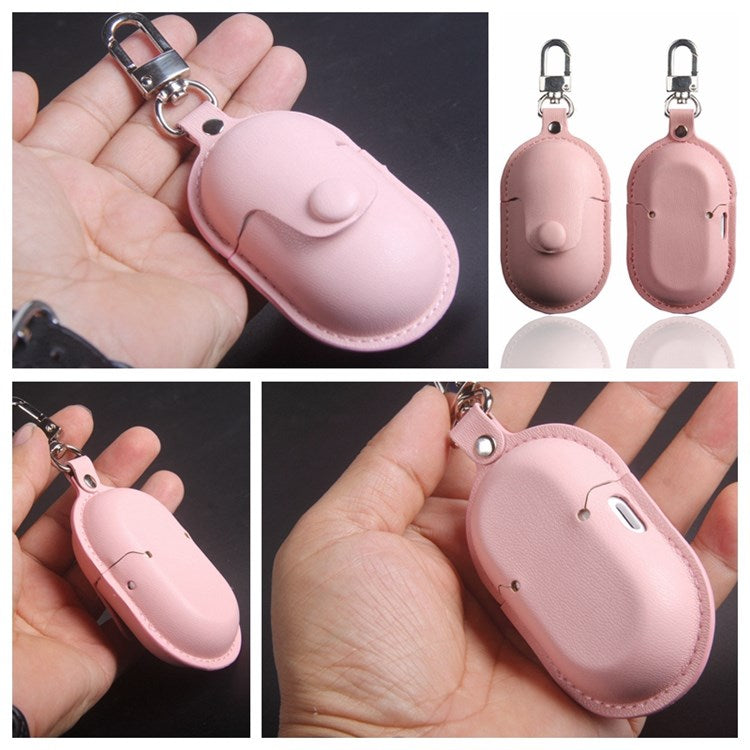 For Samsung Galaxy Buds+ PU Leather Protective Fine Textured Earphone Anti-scratch Cover - Pink