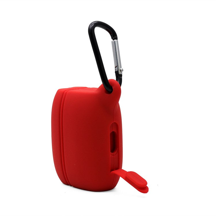 For Jabra Elite Active 65t Soft Silicone Sleeve Bluetooth Earphones Protective Case, with Anti-lost Buckle - Red