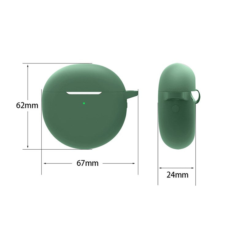 Waterproof Silicone Case for Huawei FreeBuds 4 / 4E Earphone Protective Cover with Hook - Blackish Green