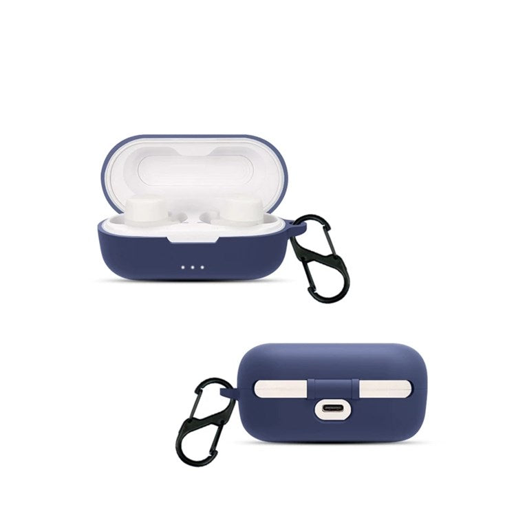 Shockproof Case for JBL UA Streak Wireless Headset Protector with Anti-Lost Buckle Bluetooth Earbuds Silicone Cover - Dark Blue