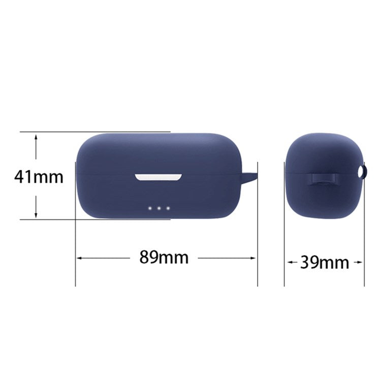 Shockproof Case for JBL UA Streak Wireless Headset Protector with Anti-Lost Buckle Bluetooth Earbuds Silicone Cover - Dark Blue