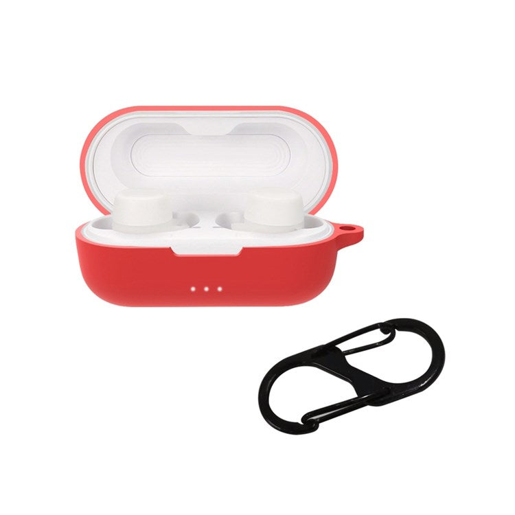 Shockproof Case for JBL UA Streak Wireless Headset Protector with Anti-Lost Buckle Bluetooth Earbuds Silicone Cover - Red