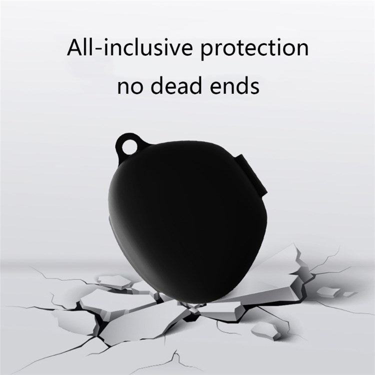 Precise Cutout Silicone Case for Edifier FunBuds Anti-fall Shockproof Earphone Protective Cover with Hook - Black