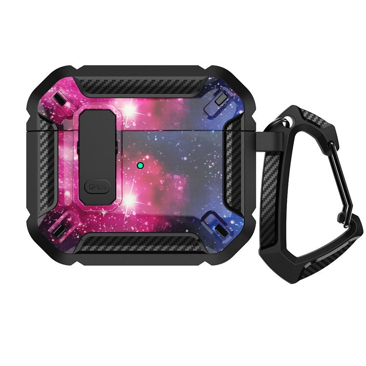 For Apple AirPods 3 Protective Case Portable Earbuds Soft TPU+PC Cover with Buckle - Starry Sky