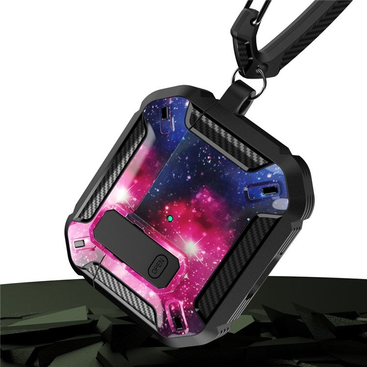 For Apple AirPods 3 Protective Case Portable Earbuds Soft TPU+PC Cover with Buckle - Starry Sky