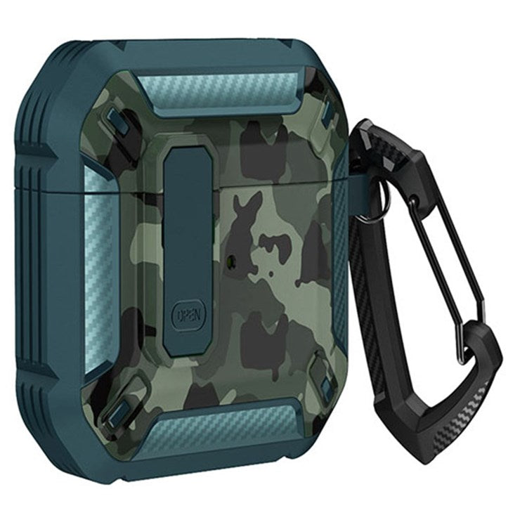 For Apple AirPods with Charging Case (2016) / (2019) / AirPods with Wireless Charging Case (2019) Protector Bluetooth Earphone Case Soft TPU+PC Shockproof Cover - Green / Camo Green