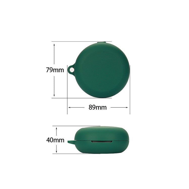 For JBL Free X Silicone Cover Bluetooth TWS Earphone Protective Sleeve Case with Anti-lost Buckle - Blackish Green