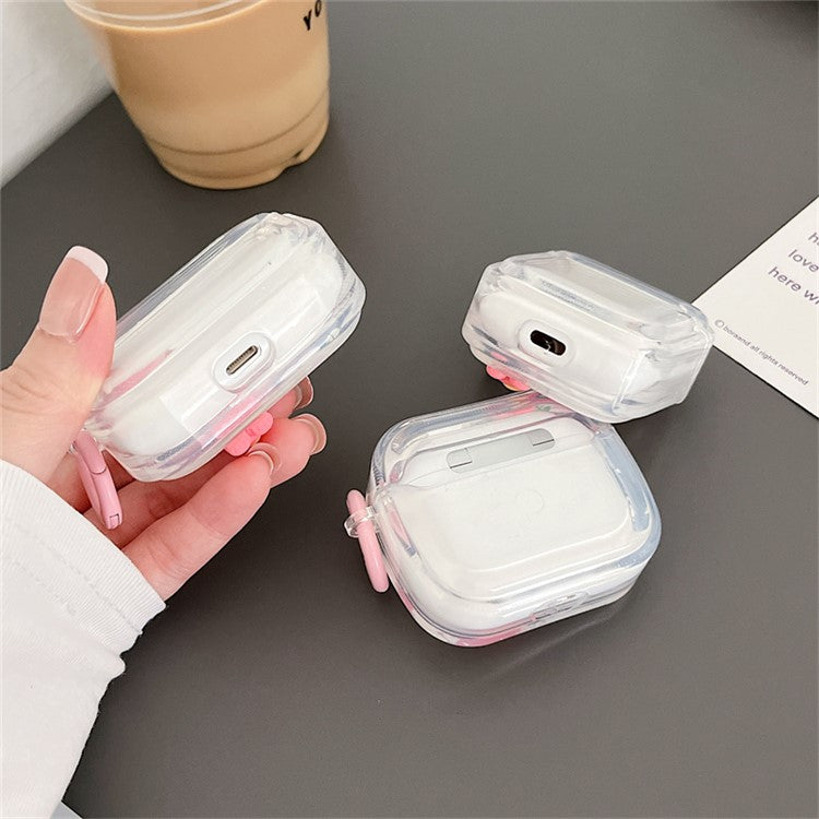 For Apple AirPods with Charging Case (2016) / (2019) / AirPods with Wireless Charging Case (2019) Rabbit Bear Pattern Soft TPU Bluetooth Earphone Protective Cover Charging Box with Buckle