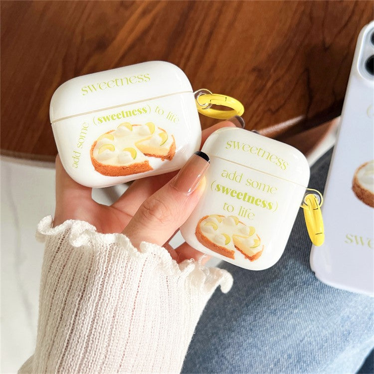 For Apple AirPods with Charging Case (2016)  /  (2019)  /  AirPods with Wireless Charging Case (2019) Anti-Fall Cover Fruit Cake IMD + TPU Earbuds Case with Buckle