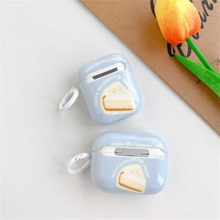 For Apple AirPods with Charging Case (2016)  /  (2019)  /  AirPods with Wireless Charging Case (2019) Anti-Drop Cover Dessert Pattern IMD + TPU Headset Case with Buckle