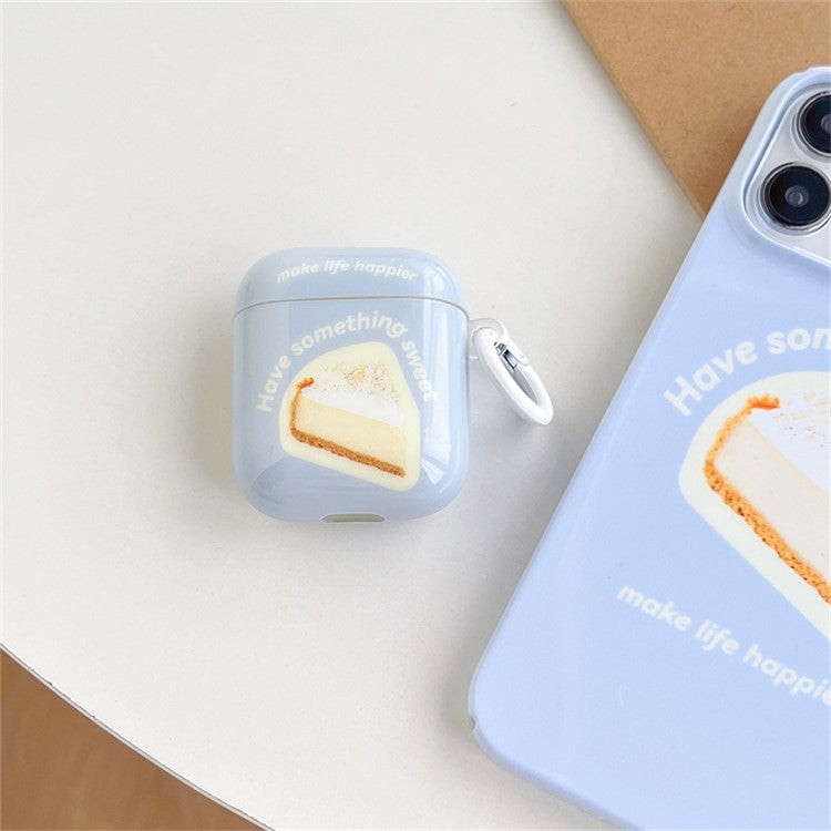 For Apple AirPods with Charging Case (2016)  /  (2019)  /  AirPods with Wireless Charging Case (2019) Anti-Drop Cover Dessert Pattern IMD + TPU Headset Case with Buckle