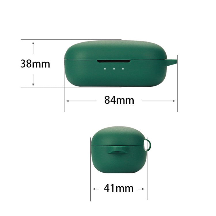 For Haylou GT3 Shockproof Bluetooth Headphone Silicone Case Precise Cutout Earphone Protective Cover with Buckle - Blackish Green