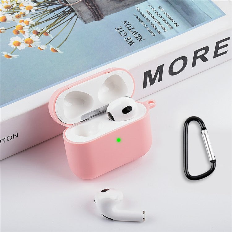 5Pcs / Set For Apple AirPods 3 Portable Protective Case Set Earbuds Soft Silicone Protector Kit with Keychain / Earphone Holder / Anti-lost Neck Strap / Storage Case - Midnight Green