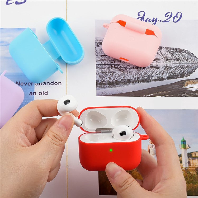 5Pcs / Set For Apple AirPods 3 Portable Protective Case Set Earbuds Soft Silicone Protector Kit with Keychain / Earphone Holder / Anti-lost Neck Strap / Storage Case - Baby Blue