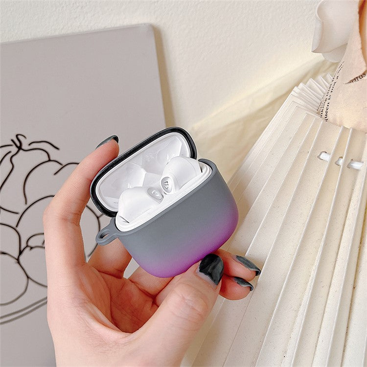 For SoundPEATS Air3 Gradient Frosted Hard PC Protective Case Bluetooth Earphone Anti-dust Anti-drop Cover - Grey / Purple