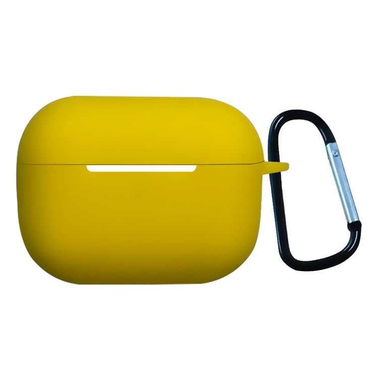 For AirPods Pro 2 Shockproof Bluetooth Earphones Case 2.2mm Soft Silicone Thickened Protective Cover with Anti-lost Buckle - Yellow