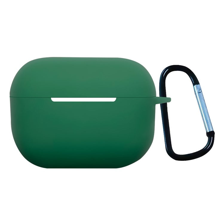 For AirPods Pro 2 Shockproof Bluetooth Earphones Case 2.2mm Soft Silicone Thickened Protective Cover with Anti-lost Buckle - Mustard Green