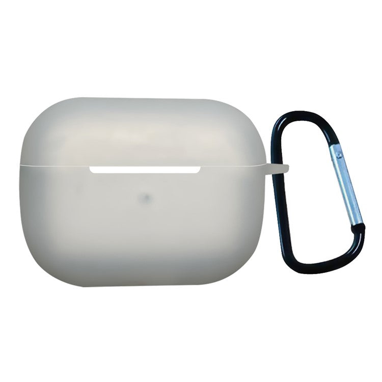 For AirPods Pro 2 1.3mm Soft Silicone Bluetooth Earphones Protective Case Anti-Fall Cover with Anti-Lost Buckle - Transparent