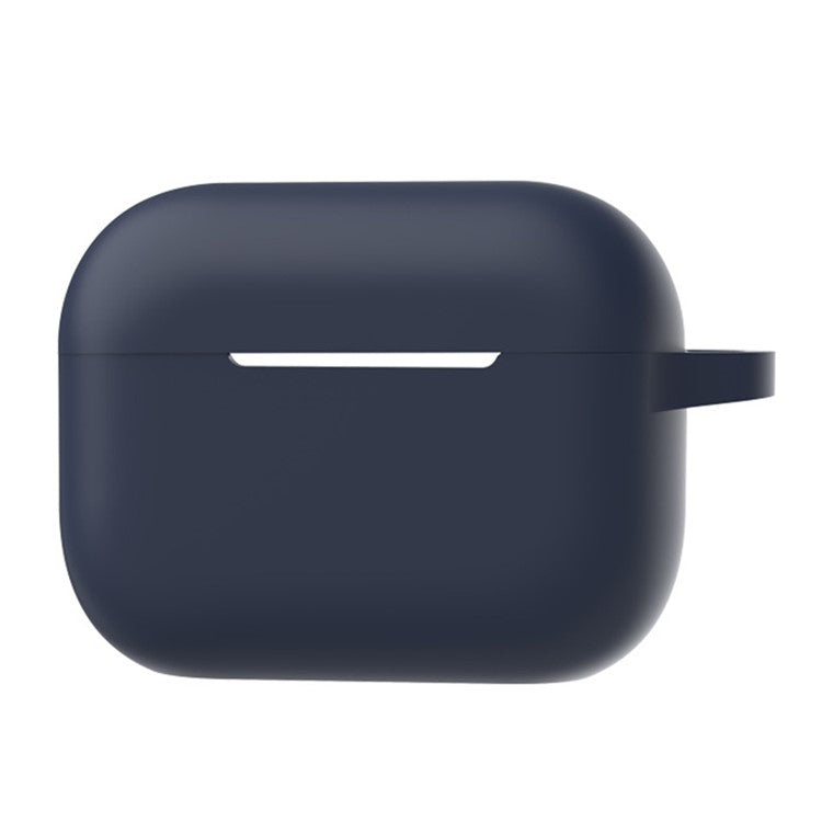 A2 For AirPods Pro 2 Bluetooth Earphone Soft Silicone Protective Case Flat Bottom Anti-scratch Anti-drop Cover with Ring Buckle - Midnight Blue