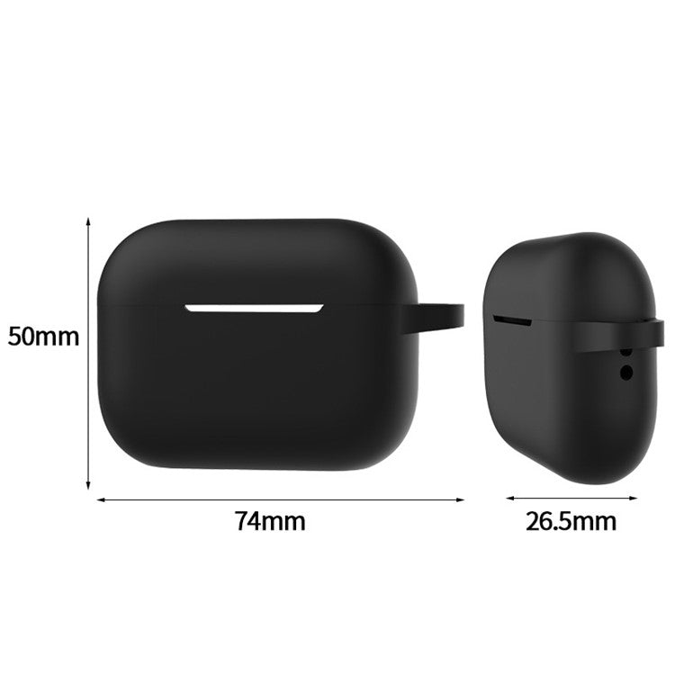 A2 For AirPods Pro 2 Bluetooth Earphone Soft Silicone Protective Case Flat Bottom Anti-scratch Anti-drop Cover with Ring Buckle - Midnight Blue