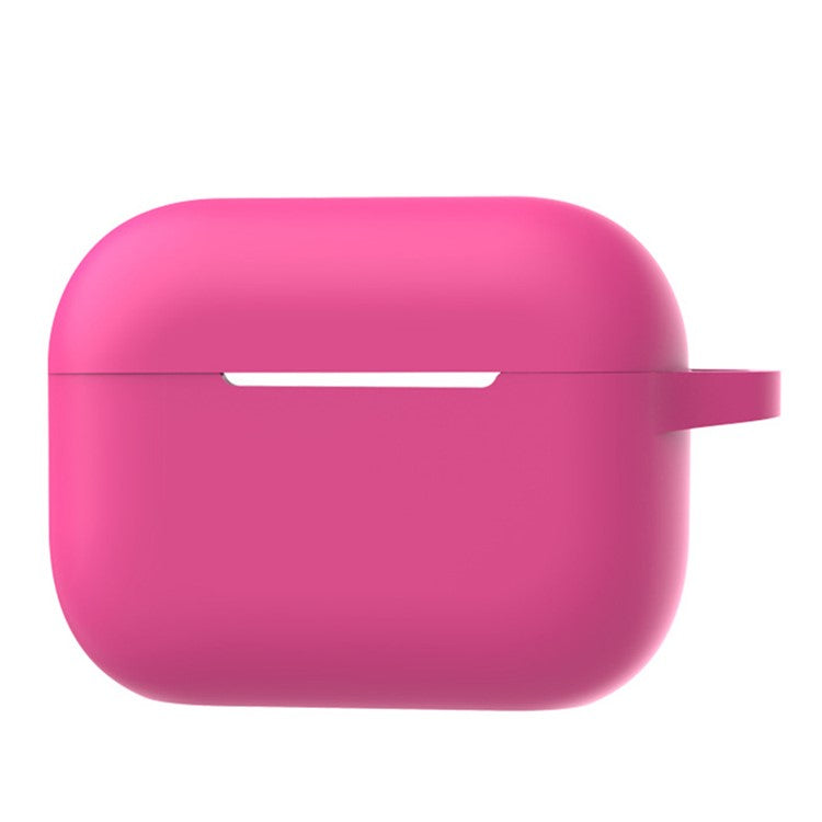 A2 For AirPods Pro 2 Bluetooth Earphone Soft Silicone Protective Case Flat Bottom Anti-scratch Anti-drop Cover with Ring Buckle - Rose