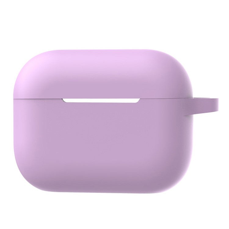 A2 For AirPods Pro 2 Bluetooth Earphone Soft Silicone Protective Case Flat Bottom Anti-scratch Anti-drop Cover with Ring Buckle - Light Pink