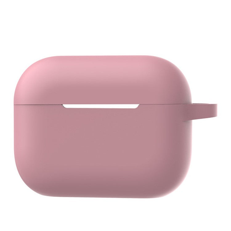 A2 For AirPods Pro 2 Bluetooth Earphone Soft Silicone Protective Case Flat Bottom Anti-scratch Anti-drop Cover with Ring Buckle - Deep Pink