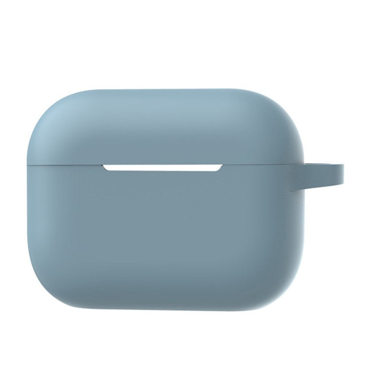 A2 For AirPods Pro 2 Bluetooth Earphone Soft Silicone Protective Case Flat Bottom Anti-scratch Anti-drop Cover with Ring Buckle - Baby Blue