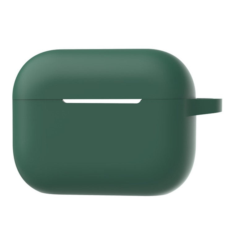 A1 For AirPods Pro 2 Silicone Protective Case Bluetooth Earphone Flat Bottom Anti-drop Cover with Ring Buckle - Dark Green