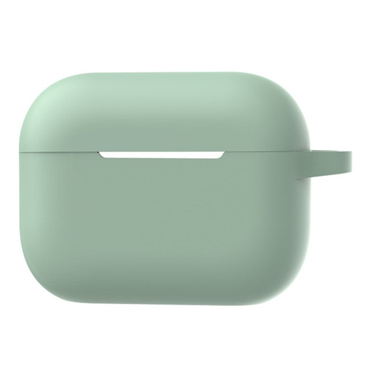 A1 For AirPods Pro 2 Silicone Protective Case Bluetooth Earphone Flat Bottom Anti-drop Cover with Ring Buckle - Light Green