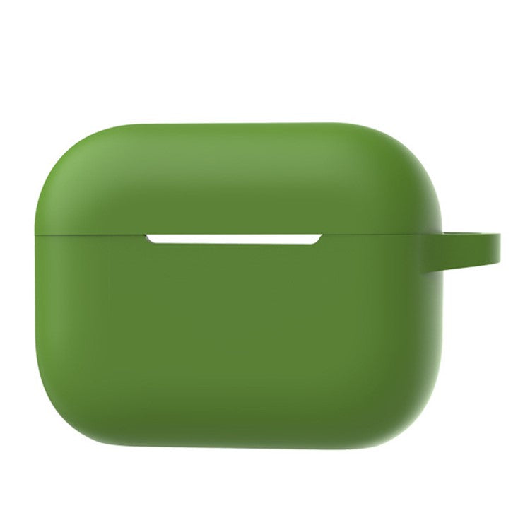 A1 For AirPods Pro 2 Silicone Protective Case Bluetooth Earphone Flat Bottom Anti-drop Cover with Ring Buckle - Green