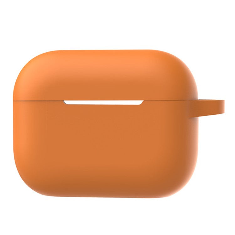 A1 For AirPods Pro 2 Silicone Protective Case Bluetooth Earphone Flat Bottom Anti-drop Cover with Ring Buckle - Orange