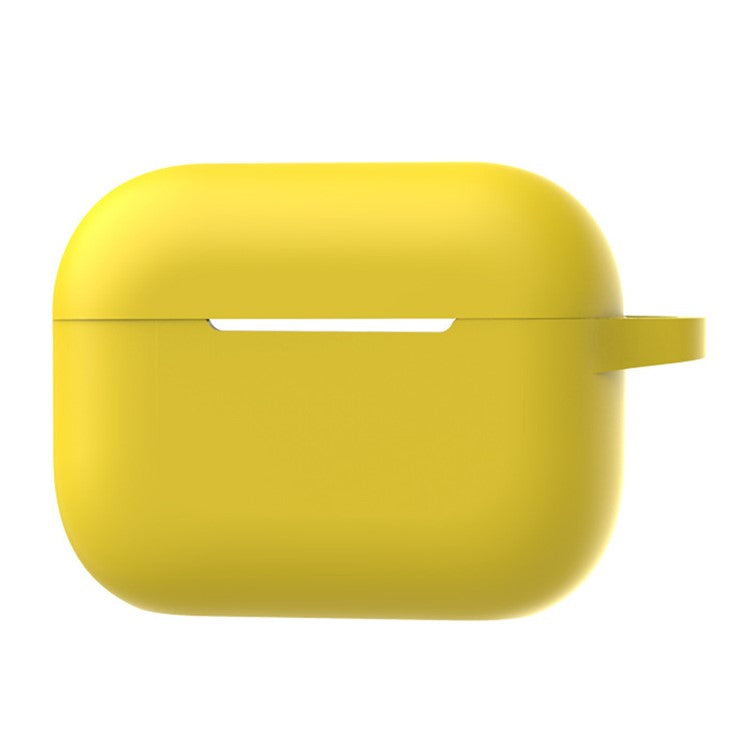 A1 For AirPods Pro 2 Silicone Protective Case Bluetooth Earphone Flat Bottom Anti-drop Cover with Ring Buckle - Yellow