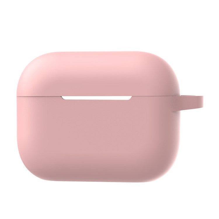 A1 For AirPods Pro 2 Silicone Protective Case Bluetooth Earphone Flat Bottom Anti-drop Cover with Ring Buckle - Pink