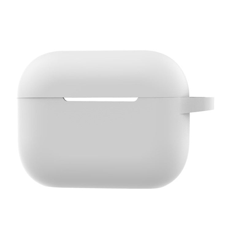 A1 For AirPods Pro 2 Silicone Protective Case Bluetooth Earphone Flat Bottom Anti-drop Cover with Ring Buckle - White