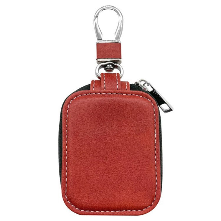 For Apple AirPods 3 / AirPods Pro 2 / AirPods Pro Carrying Case PU Leather Storage Pouch Bag with Keychain - Red