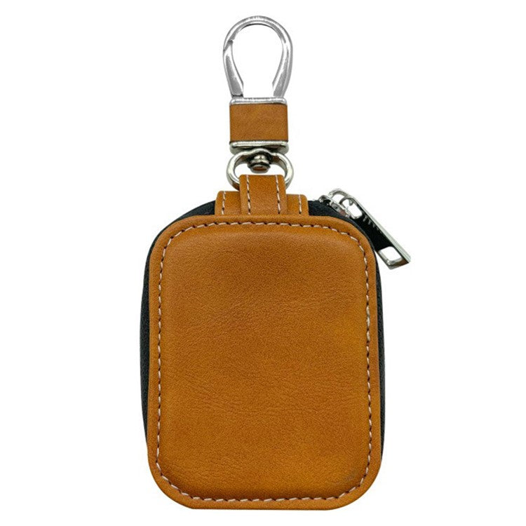 For Apple AirPods 3 / AirPods Pro 2 / AirPods Pro Carrying Case PU Leather Storage Pouch Bag with Keychain - Brown