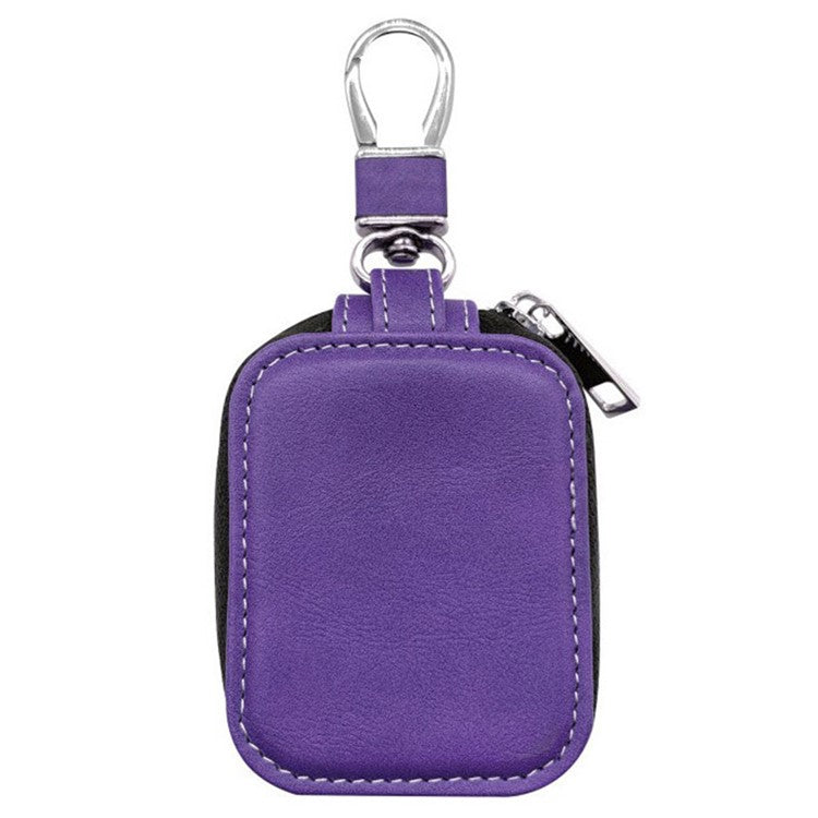 For Apple AirPods 3  /  AirPods Pro 2  /  AirPods Pro Carrying Case PU Leather Storage Pouch Bag with Keychain - Purple