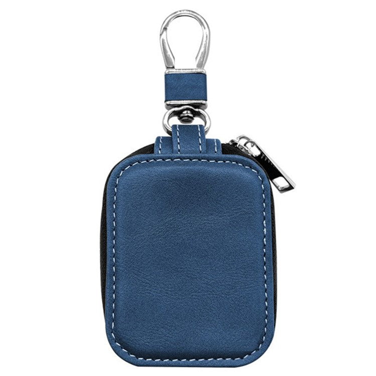 For Apple AirPods 3  /  AirPods Pro 2  /  AirPods Pro Carrying Case PU Leather Storage Pouch Bag with Keychain - Blue