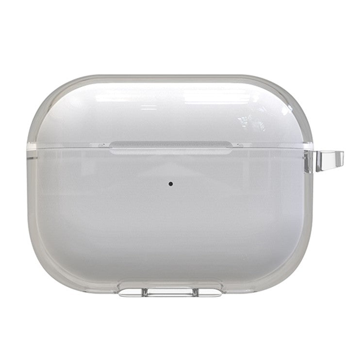 For AirPods Pro 2 / Pro Protective Cover Soft TPU Transparent Shockproof Case with Carabiner Hook