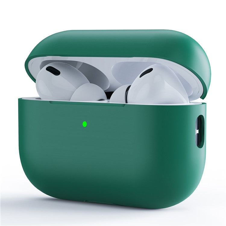 For AirPods Pro (Gen 2) (USB-C) / AirPods Pro 2 Earphone Case Separating Case Design Shockproof Soft Silicone Cover - Pine Needle Green