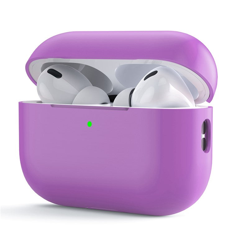 For AirPods Pro (Gen 2) (USB-C) / AirPods Pro 2 Earphone Case Separating Case Design Shockproof Soft Silicone Cover - Purple