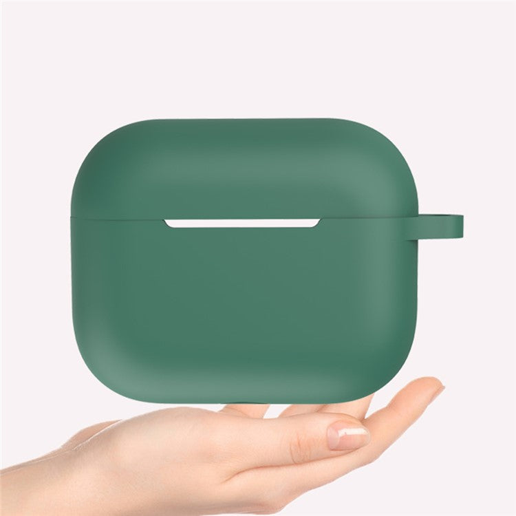 3 in 1 For Apple AirPods Pro 2 Portable Protective Case Set Earbuds Soft Silicone Protector Kit with Keychain  /  Anti-lost Neck Strap - Midnight Green