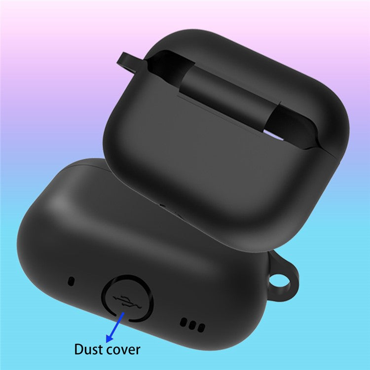 3 in 1 For Apple AirPods Pro 2 Portable Protective Case Set Earbuds Soft Silicone Protector Kit with Keychain  /  Anti-lost Neck Strap - Black