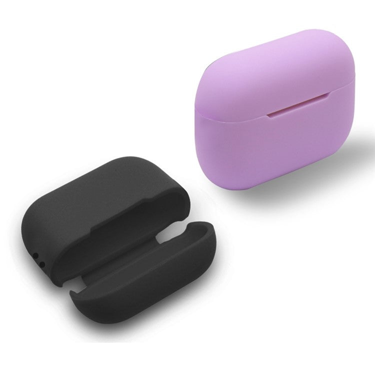 3 in 1 For Apple AirPods Pro 2 Charging Case Cover Earbuds Protective Silicone Case Set with Headset Holder  /  Anti-lost Neck Strap - Purple