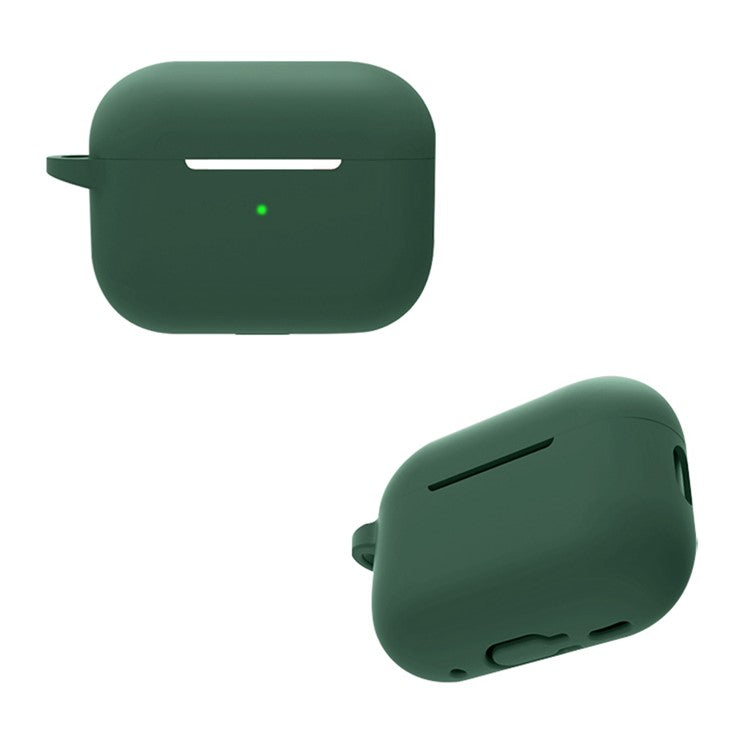 5 in 1 For Apple AirPods Pro 2 Charging Case Cover Headset Silicone Case Protector Set with Earbuds Holder / Anti-lost Neck Strap / Buckle - Midnight Green