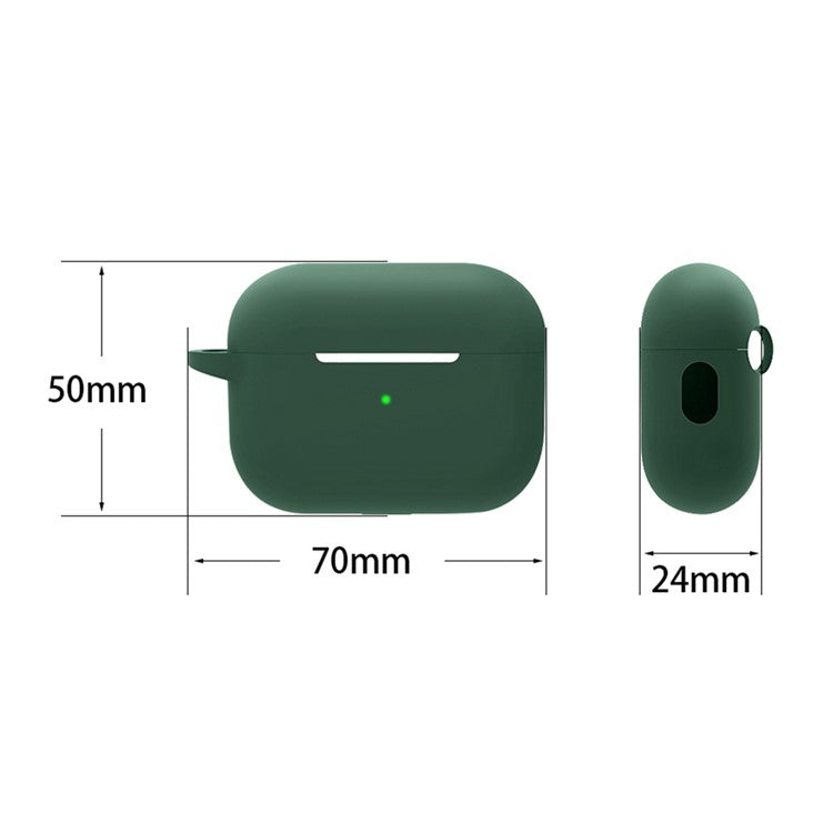 5 in 1 For Apple AirPods Pro 2 Charging Case Cover Headset Silicone Case Protector Set with Earbuds Holder / Anti-lost Neck Strap / Buckle - Midnight Green